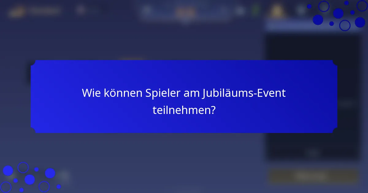 Wie können Spieler am Jubiläums-Event teilnehmen?
